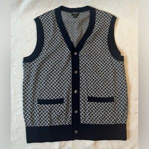 Todd Snyder OVER-UNDER GEO CARDIGAN VEST